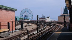 ブルックリン区コニーアイランド・スティルウォールアベニュー駅の線路から見た景色